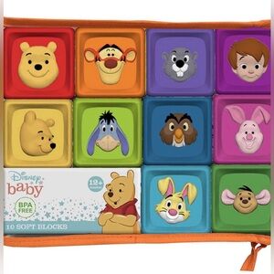 New Disney Baby 10 Soft Colorful Blocks Winnie The Pooh Numbers Color Shapes